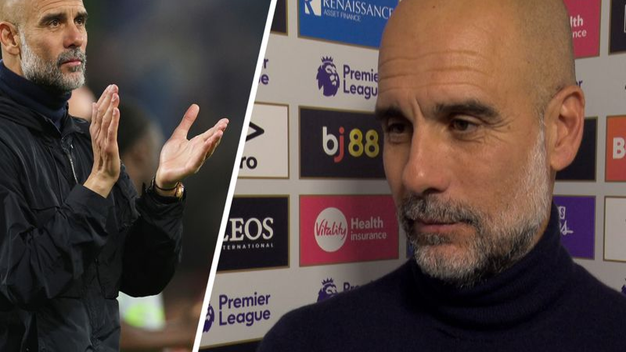 Pep Guardiola taler under et fodboldinterview